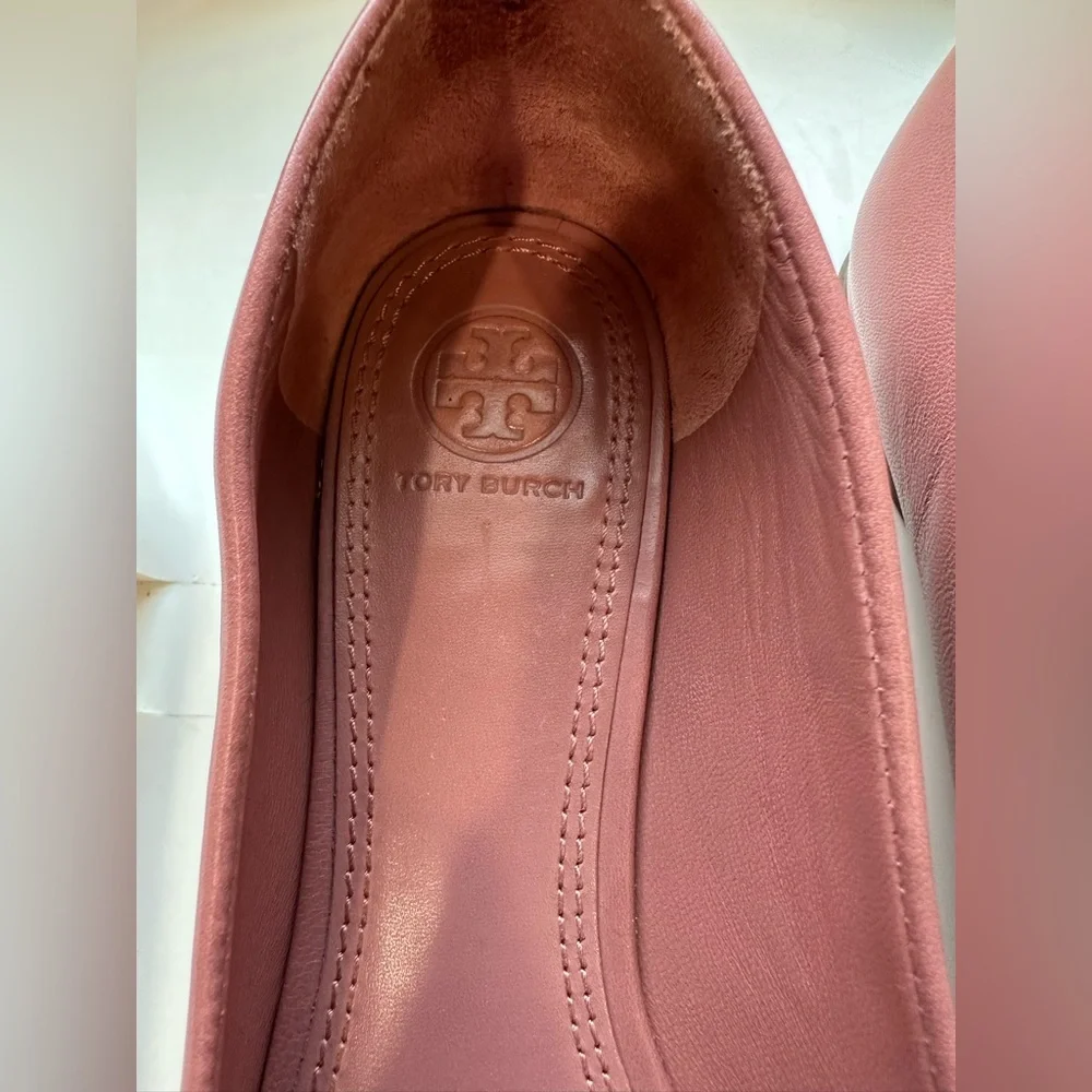 Tory Burch Pointed Bow Flats in Dusty Rose